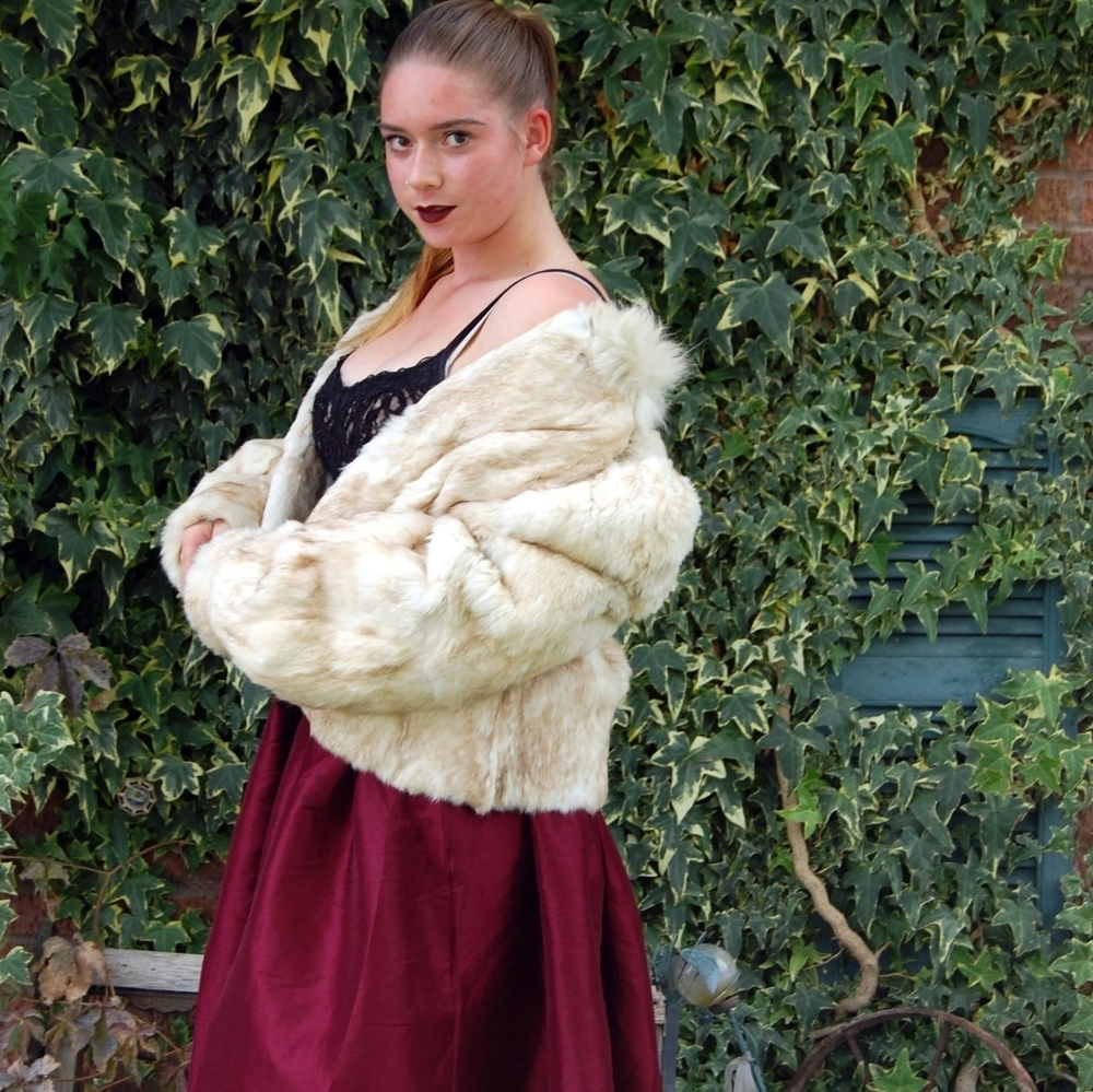 Dyed '80's Rabbit Fur Coat
